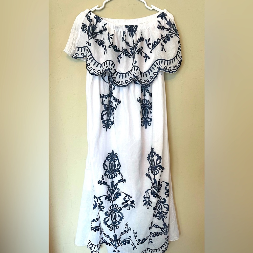 NWT PAOLO TRICOT off the shoulder floor length dress - Picture 1 of 3
